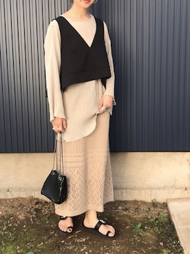 「PAPILLONNER（パピヨネ）のアイテム（リング）」を使った、yukariさん（レディース・168cm）の夏コーディネート