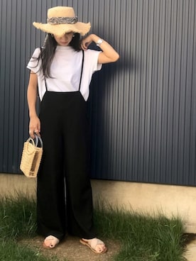「シェリーアイランド」｜「アイテム（サロペット/オーバーオール）」を使った、yukariさん（レディース・168cm）の夏コーディネート