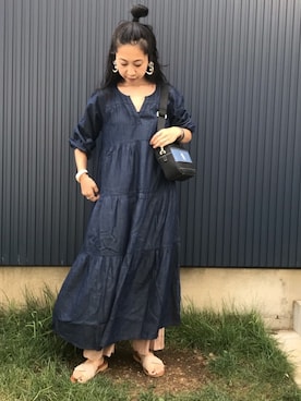 「HITCH HIKE（ヒッチハイク）のアイテム」を使った、yukariさん（レディース・168cm）の夏コーディネート