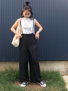 「アイテム（バングル/リストバンド、ホワイト系）」を使った、yukariさん（レディース・168cm）の夏コーディネート