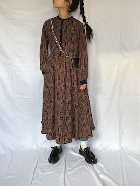 「SonnyLabel」｜「アイテム（ローファー）」を使った、yukariさん（レディース・168cm）の秋コーディネート