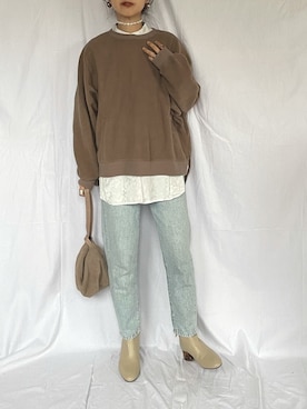 「NUMBERING（ナンバリング）のアイテム」を使った、yukariさん（レディース・168cm）の冬コーディネート