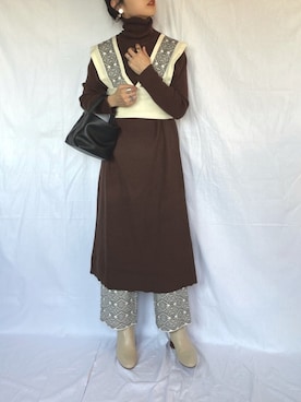 「NUMBERING（ナンバリング）のアイテム」を使った、yukariさん（レディース・168cm）の冬コーディネート