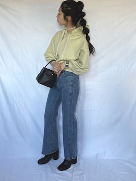 「petitcro（プティクロ）のpetitcro  ワイドバングル PCKB1901001（バングル/リストバンド）」を使った、yukariさん（レディース・168cm）の冬コーディネート