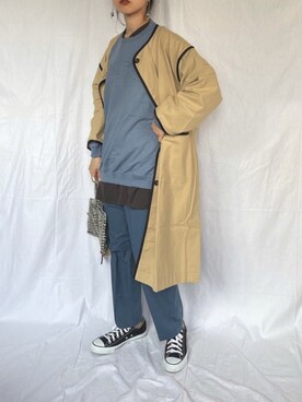 「ビーズバッグ」｜「アイテム（ジャケット/アウター）」を使った、yukariさん（レディース・168cm）の冬コーディネート
