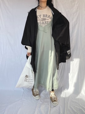「ワッフル」｜「アイテム（その他アウター）」を使った、yukariさん（レディース・168cm）の春コーディネート