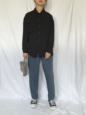 「ビーズバッグ」｜「アイテム（アクセサリー）」を使った、yukariさん（レディース・168cm）の春コーディネート