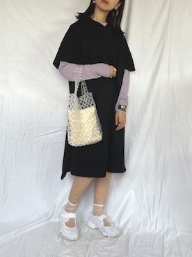 「ビーズバッグ」｜「アイテム（アクセサリー）」を使った、yukariさん（レディース・168cm）の春コーディネート