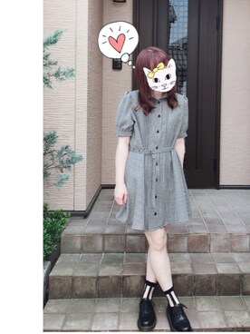 「チドリ柄」｜「アイテム（ワンピース/ドレス）」を使った、ラメさん（レディース・155cm）の春コーディネート