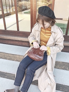 「Another Edition（アナザーエディション）のアイテム（ハンチング/ベレー帽）」を使った、はるちさん（レディース・160cm）の春コーディネート