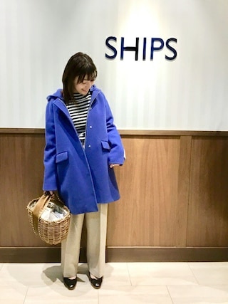 【あち】SHIPS HAMILTON フード・ノーカラー2wayコート SHIPS（シップス）の「HAMILTON 2WAYノーカラーフードコート