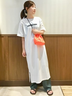 「バックプリント」｜土倉さん（レディース・153cm）の夏コーディネート