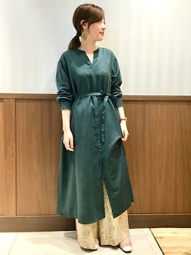 「SHIPS」｜「アイテム（ワンピース/ドレス）」を使った、土倉さん（レディース・153cm）の秋コーディネート