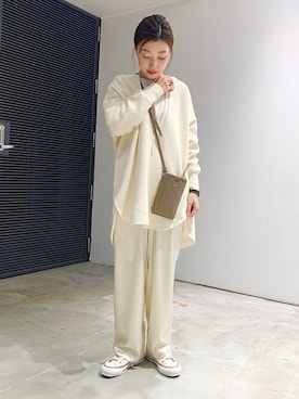 「コンバース ハイカット」｜土倉さん（レディース・153cm）の冬コーディネート