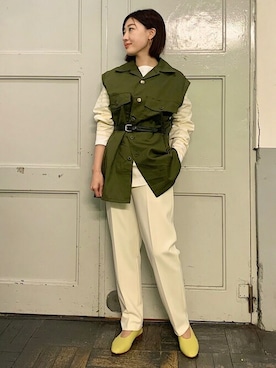 「SHIPS（シップス）のアイテム（ピアス（両耳用））」を使った、土倉さん（レディース・153cm）の冬コーディネート