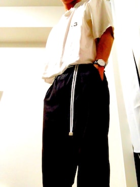 「TIMELY WARNING（タイムリーワーニング）のアイテム（パンツ）」を使った、Yさん（メンズ・163cm）の秋コーディネート
