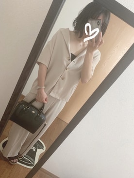 「GRL（グレイル）のアイテム（トップス、ベージュ系）」を使った、fuuuu＊さん（レディース・158cm）の夏コーディネート