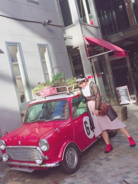 「サッシュベルト」｜「アイテム（その他アウター）」を使った、mizuho*⋆*さん（レディース・157cm）の春コーディネート