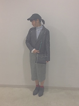 「SpRay（スプレイ）のアイテム（ライダースジャケット）」を使った、mizuho*⋆*さん（レディース・157cm）の秋コーディネート