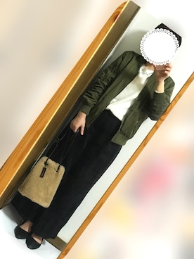 「アイテム（MA-1）」を使った、さぁ☺︎さん（レディース・150cm）の冬コーディネート