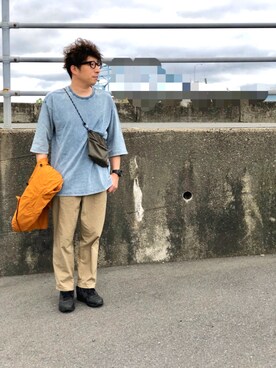 「MANUAL ALPHABET（マニュアル アルファベット）のアイテム（その他アウター）」を使った、S.SAKさん（メンズ・172cm）の春コーディネート