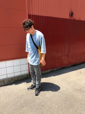 「NOISE MAKER（ノイズメーカー）のアイテム（パンツ）」を使った、S.SAKさん（メンズ・172cm）の夏コーディネート