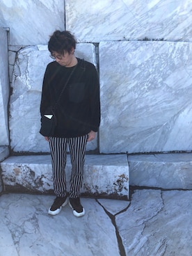 「NOISE MAKER（ノイズメーカー）のアイテム（パンツ）」を使った、S.SAKさん（メンズ・172cm）の冬コーディネート