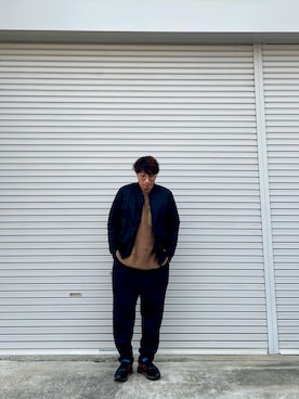 「kith」｜「アイテム（MA-1）」を使った、S.SAKさん（メンズ・172cm）の冬コーディネート