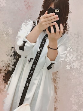 「ネコ」｜「アイテム（シャツワンピース）」を使った、のあぴ🍬さん（レディース・154cm）の夏コーディネート