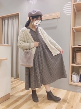 「いいね&フォロー よろしくお願いします☺︎」｜「アイテム（ハンチング/ベレー帽）」を使った、344.☺︎さん（レディース・160cm）の秋コーディネート