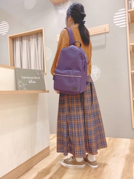 「Samansa Mos2 blue（サマンサモスモスブルー）のアイテム（バックパック/リュック）」を使った、344.☺︎さん（レディース・160cm）の秋コーディネート