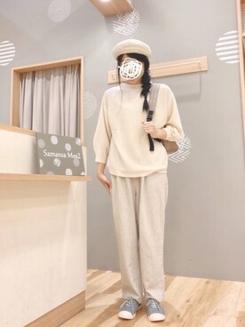 「いいね&フォロー よろしくお願いします☺︎」｜「アイテム（ハンチング/ベレー帽）」を使った、344.☺︎さん（レディース・160cm）の春コーディネート