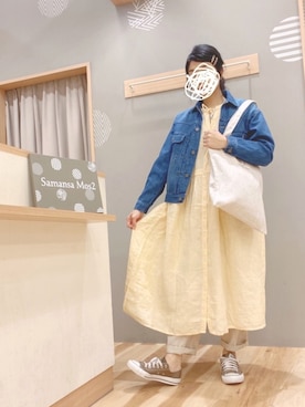 「いいね&フォロー よろしくお願いします☺︎」｜「アイテム（デニムジャケット）」を使った、344.☺︎さん（レディース・160cm）の春コーディネート