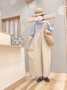 「ペーパーバッグ」｜「アイテム（帽子）」を使った、344.☺︎さん（レディース・160cm）の春コーディネート
