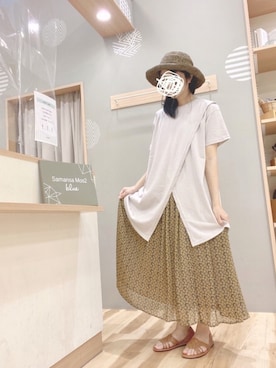 「ペーパーハット」｜「アイテム（その他）」を使った、344.☺︎さん（レディース・160cm）の春コーディネート