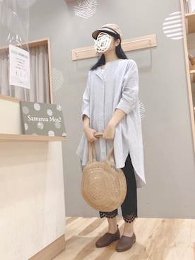 「チュニック」｜「アイテム（スリッポン）」を使った、344.☺︎さん（レディース・160cm）の夏コーディネート