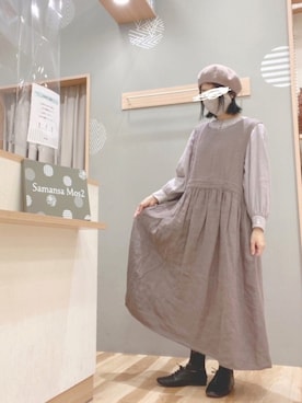 「いいね&フォロー よろしくお願いします☺︎」｜「アイテム（ジャンパースカート）」を使った、344.☺︎さん（レディース・160cm）の秋コーディネート