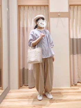 「いいね&フォロー よろしくお願いします☺︎」｜「アイテム（ハンチング/ベレー帽）」を使った、344.☺︎さん（レディース・160cm）の春コーディネート
