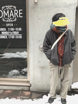 「チャイハネ（チャイハネ）のアイテム（カーゴパンツ）」を使った、 すーさんさん（メンズ・165cm）の冬コーディネート