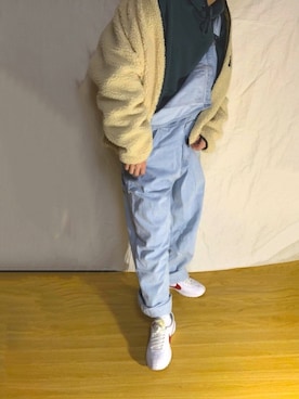 「フリース」｜「アイテム（オールインワン・サロペット）」を使った、keeさん（メンズ・164cm）の冬コーディネート