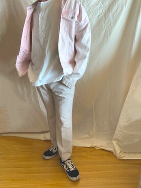 Zara ザラ のデニムジャケット ピンク系 を使ったメンズ人気ファッションコーディネート 身長 161cm 170cm Wear