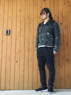 「MESSAGERIE(メッサジェリエ)のアイテム」を使った、棚橋弘至さん(メンズ・181cm)の春コーディネート