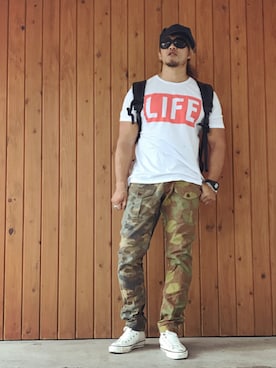 「ALTRU（アルトゥルー）のアイテム」を使った、棚橋弘至さん（メンズ・181cm）の夏コーディネート