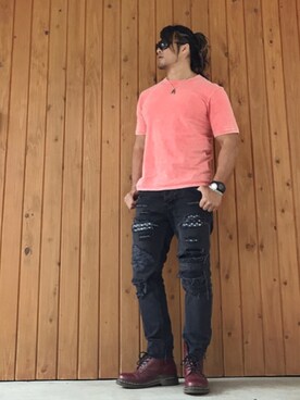 「KSUBI（スビ）のアイテム」を使った、棚橋弘至さん（メンズ・181cm）の夏コーディネート
