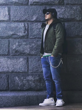 「Rivendell Mountain Works（リーベンデール マウンテン ワークス）のアイテム」を使った、棚橋弘至さん（メンズ・181cm）の冬コーディネート