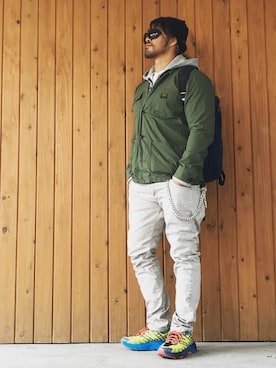 「Rivendell Mountain Works（リーベンデール マウンテン ワークス）のアイテム」を使った、棚橋弘至さん（メンズ・181cm）の冬コーディネート