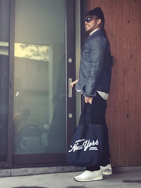 「GITMAN BROS.（ギットマンブラザーズ）のアイテム」を使った、棚橋弘至さん（メンズ・181cm）の冬コーディネート