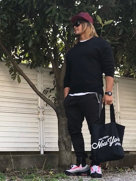 「CHESWICK（チェスウィック）のアイテム（帽子）」を使った、棚橋弘至さん（メンズ・181cm）の春コーディネート