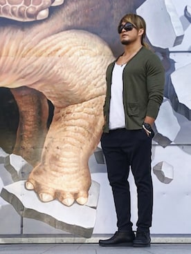 「MESSAGERIE(メッサジェリエ)のアイテム」を使った、棚橋弘至さん(メンズ・181cm)の春コーディネート