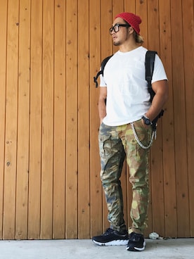 「slowgun（スロウガン）のアイテム」を使った、棚橋弘至さん（メンズ・181cm）の夏コーディネート